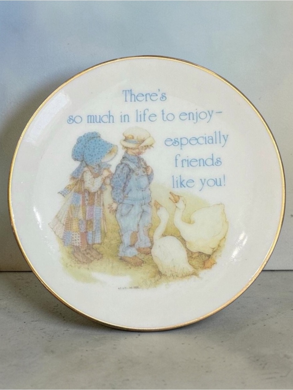 Vintage Holly Hobbie Lasting Treasures Genuine Porcelain Collective 4” Plate